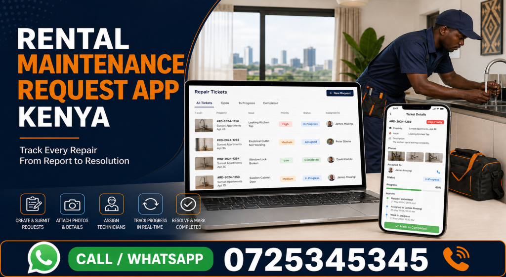 rental maintenance request app Kenya - Call or WhatsApp 0725345345