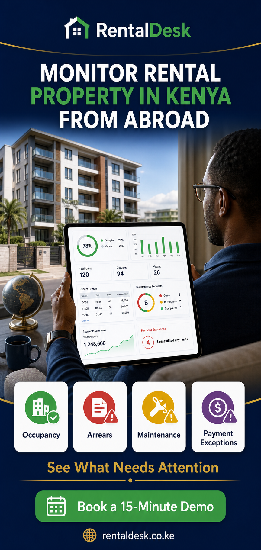 Monitor rental property in Kenya from abroad - RentalDesk featured guide