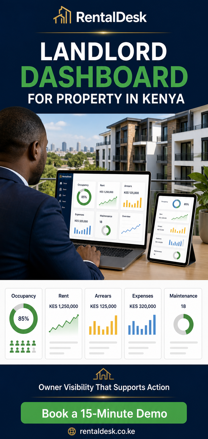 Landlord dashboard for property in Kenya - RentalDesk featured guide