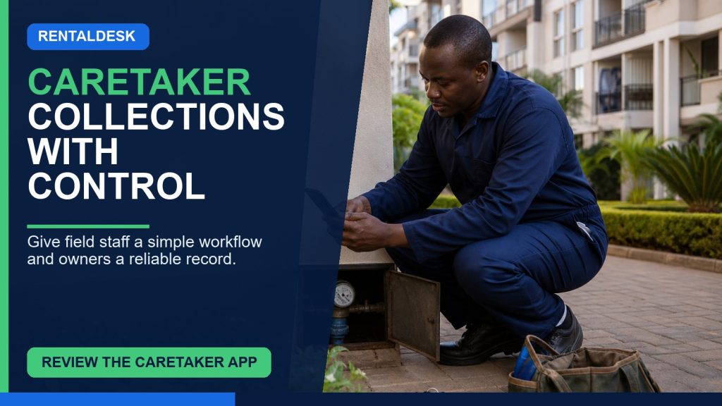 Caretaker property management app Kenya used for meter readings and maintenance evidence