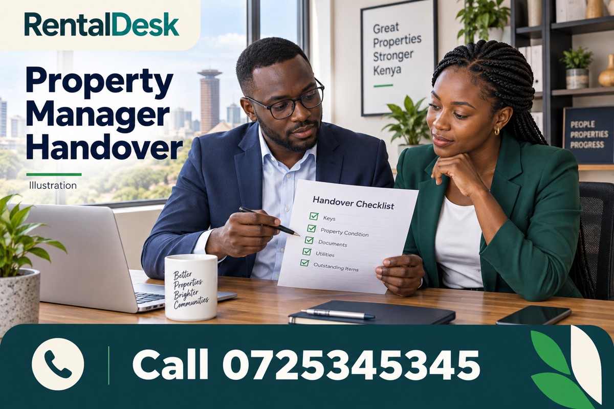 property manager handover illustration — call 0725345345