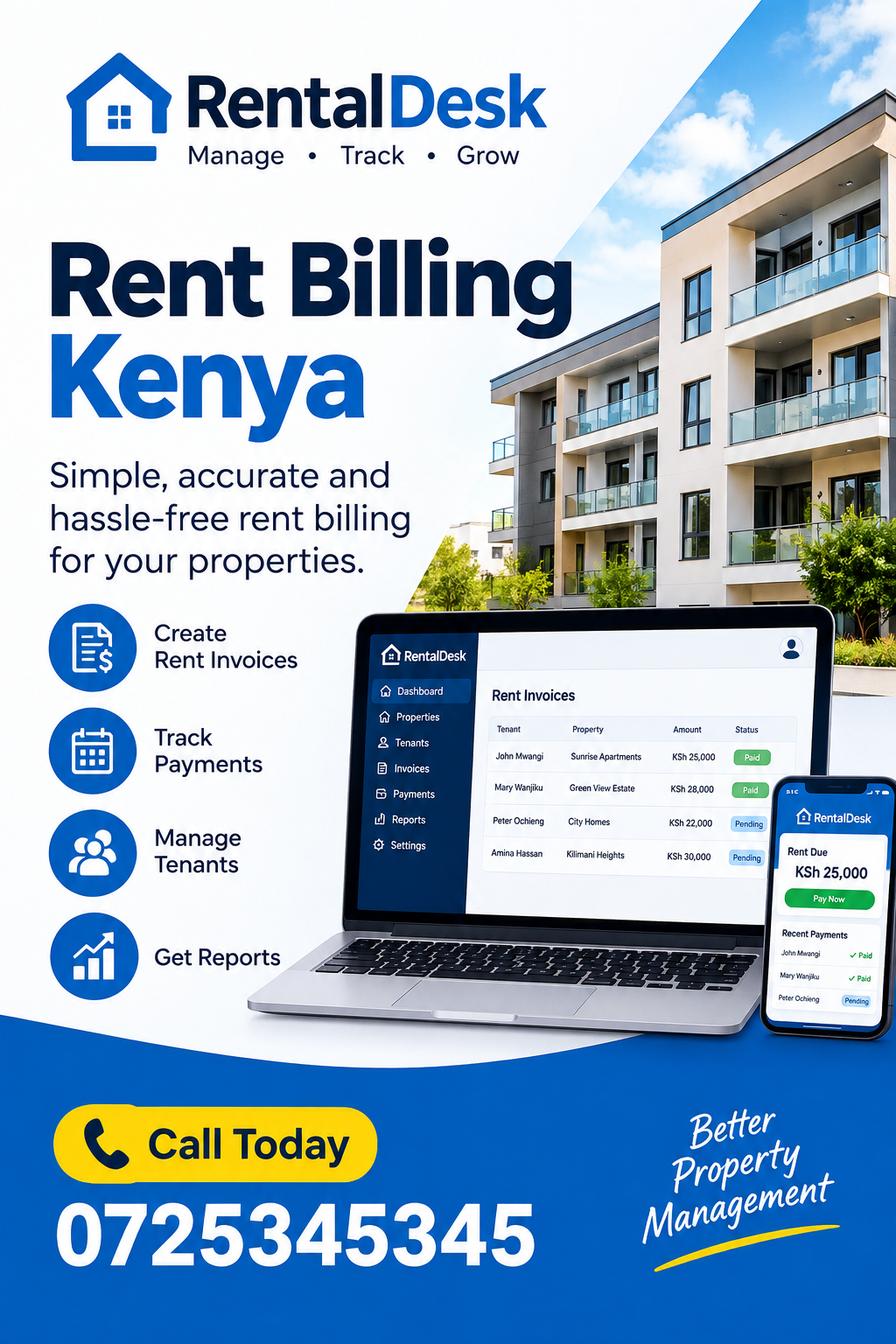 Rent collection software pricing Kenya