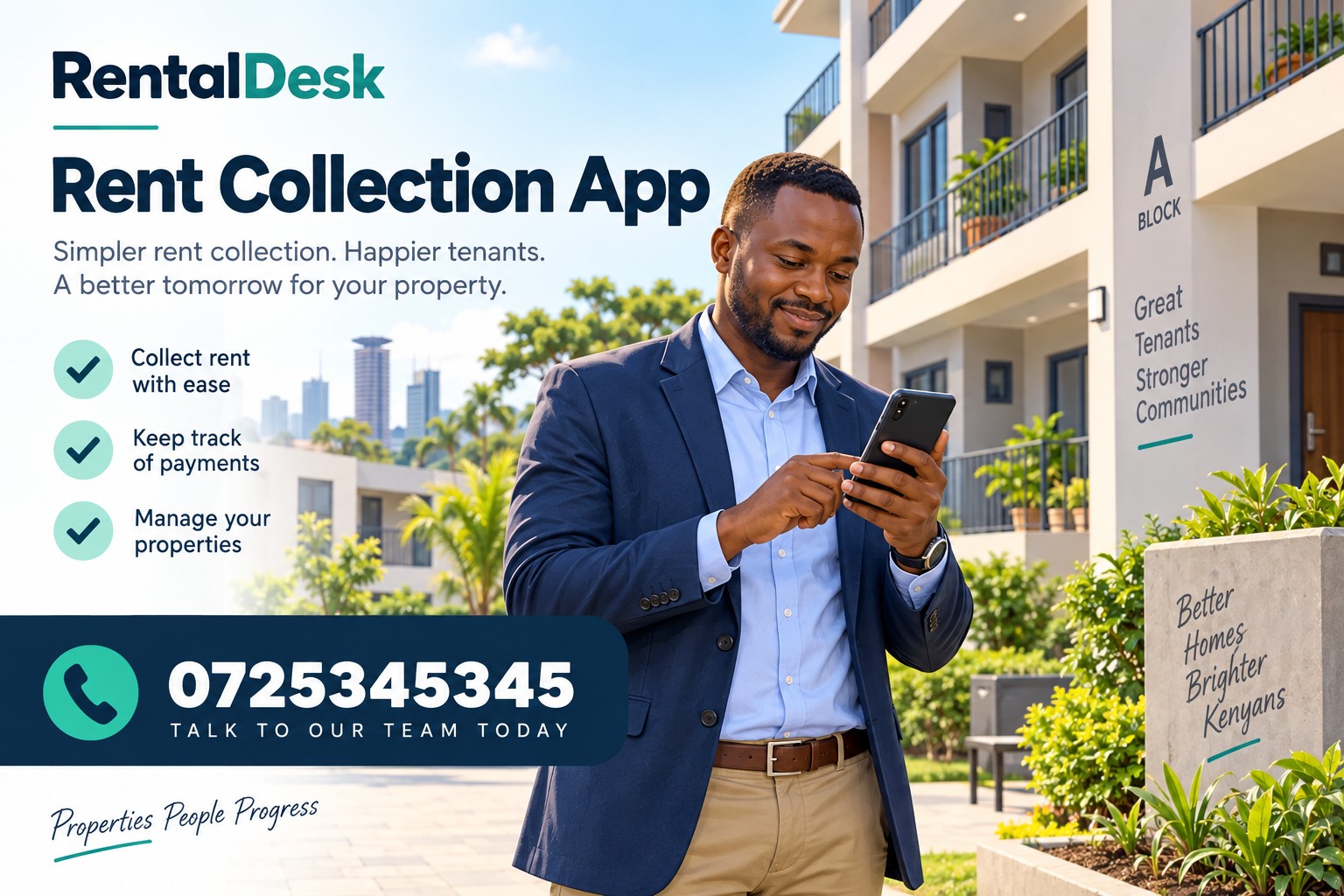rent collection app — RentalDesk, call 0725345345
