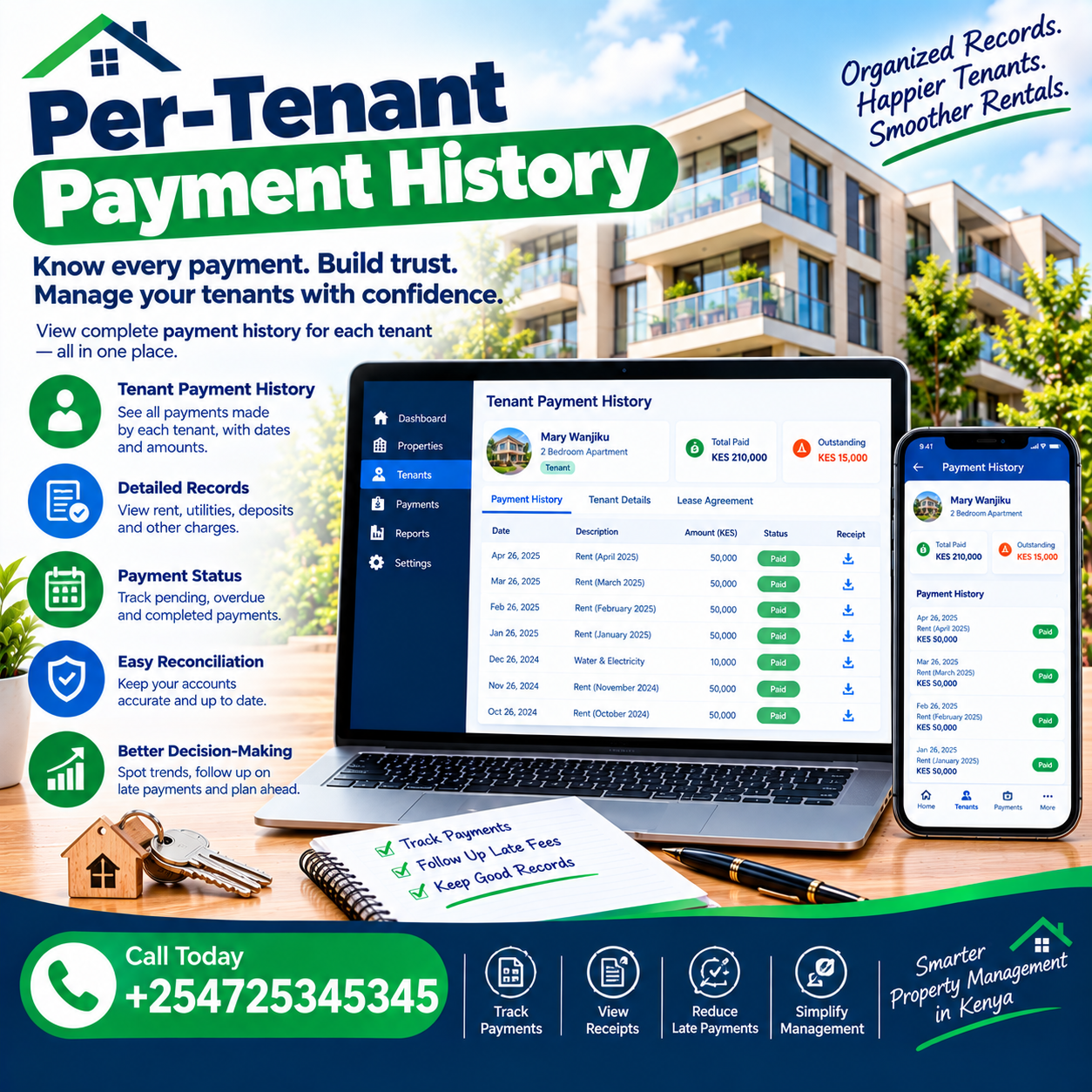 Per-tenant payment history