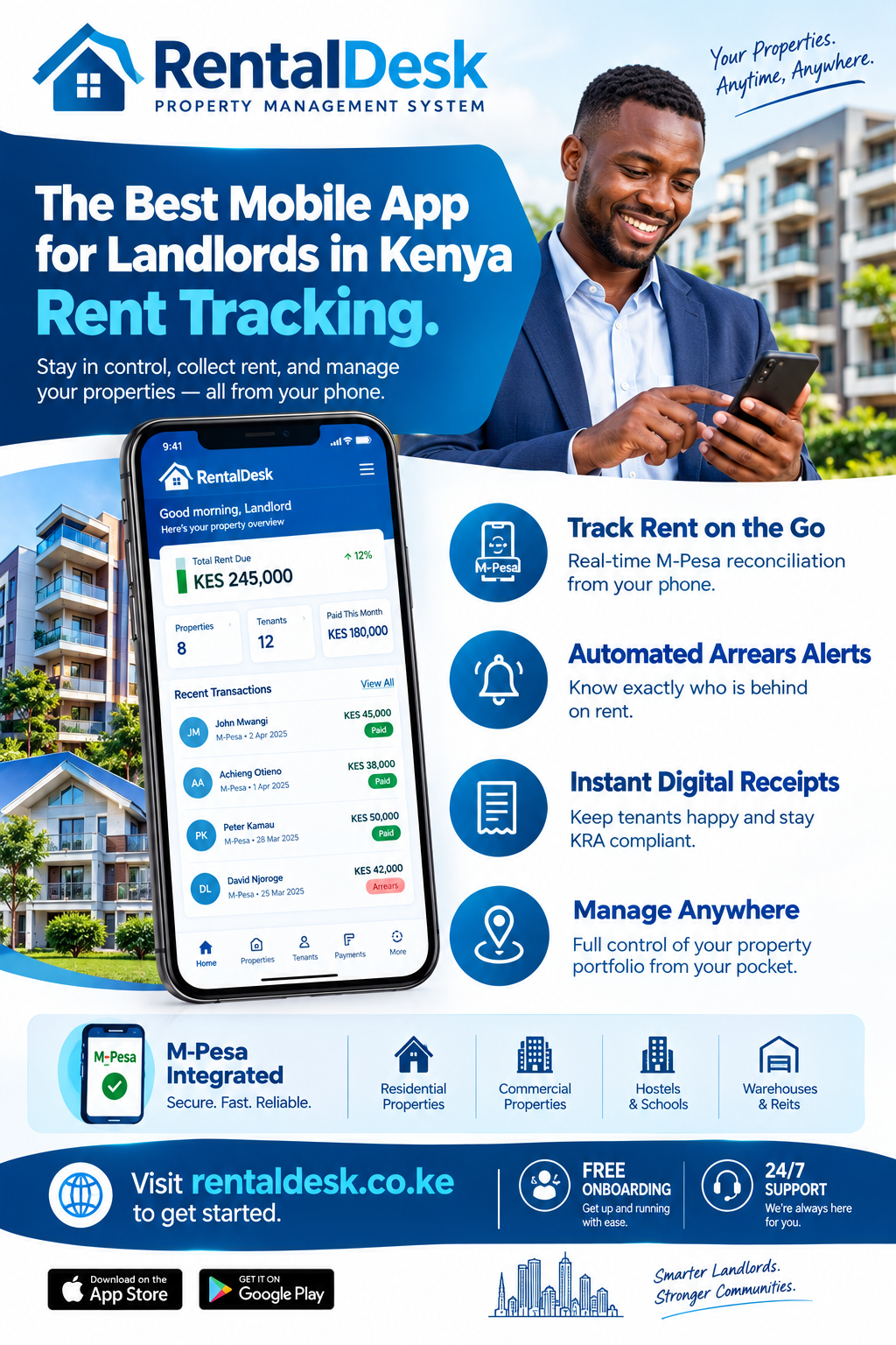 Mobile app for landlords in Kenya rent tracking